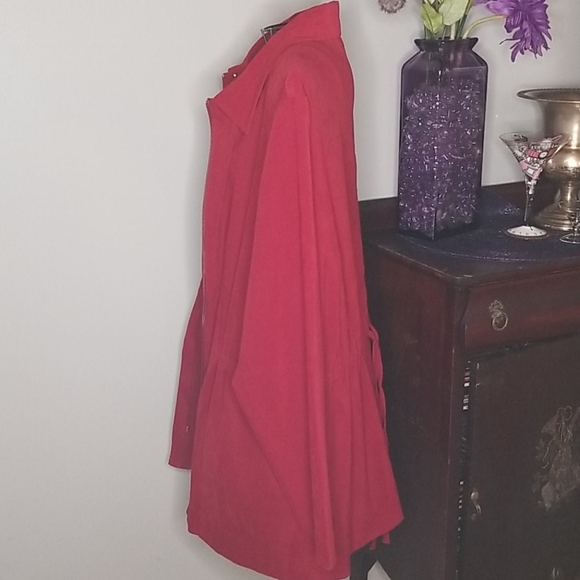 Coldwater Creek Extra Large Red Velvety Lightweight Front Zipper Jacket - Picture 2 of 5